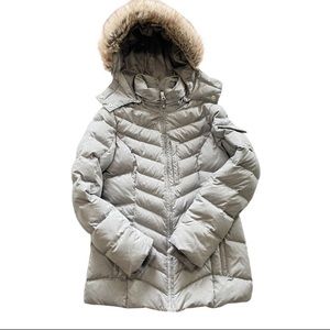 Eddie Bauer Sun Valley Winter Coat fur hood silver grey S